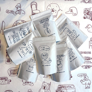 ナカムラルイ 手描きイラスト 深煎りブレンドコーヒー豆 150g｜LAMBDA COFFEE CLUB - tempra online store