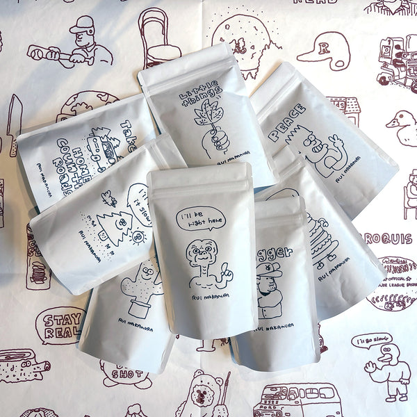 ナカムラルイ 手描きイラスト 深煎りブレンドコーヒー豆 150g｜LAMBDA COFFEE CLUB - tempra online store
